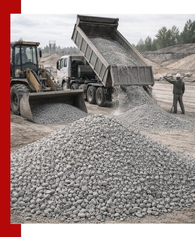 Доставка известнякового щебня фр. 5–20 в Орехово-Зуево