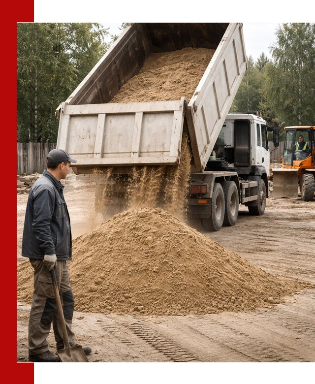 Доставка и продажа песка с разгрузкой в Орехове-Зуеве