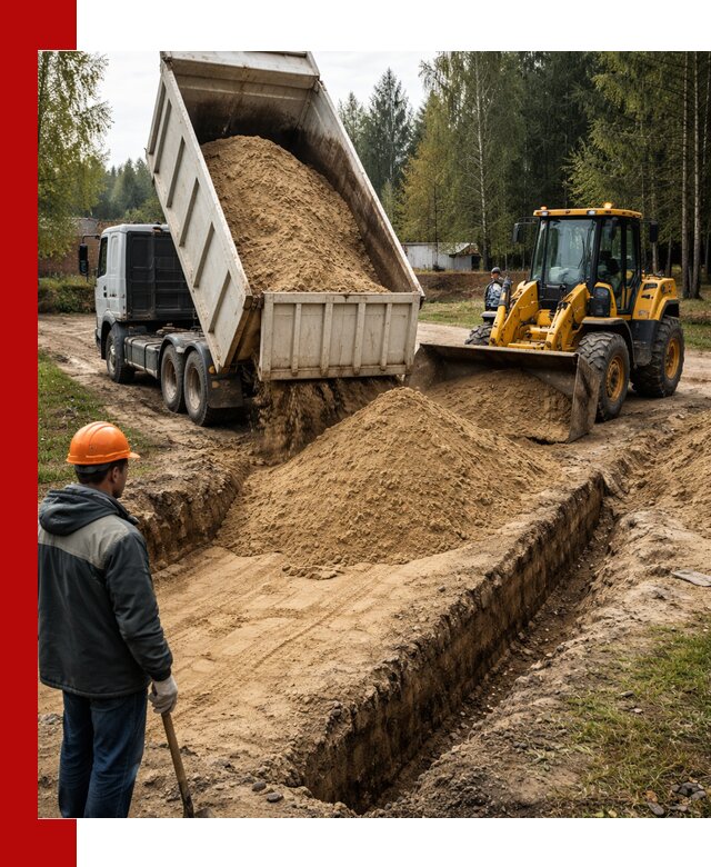 Доставка песчаного грунта в Орехово-Зуево для строительных работ