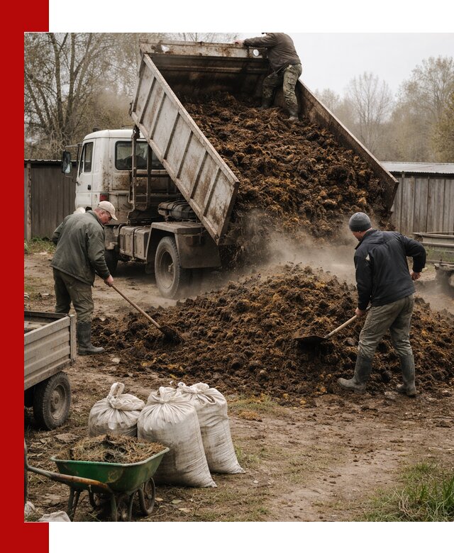 Доставка коровьего навоза самосвалом в Орехове-Зуеве