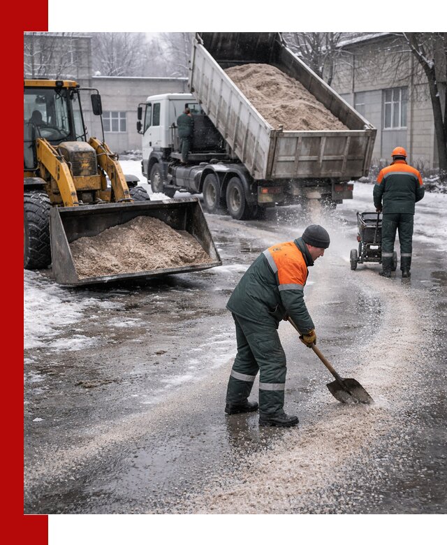 Реагент против гололеда с доставкой и нанесением в Орехово-Зуево